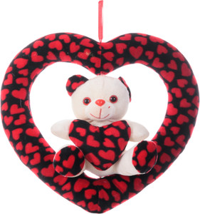 Joy Mart Heart shape teddy bear with hanging heart special for valentine gift - 28 cm