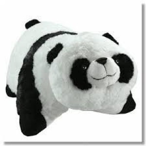 Pillow Pets Pee-Wees 11 Inch Folding Stuffed Animal - Comfy Panda  - 25 inch