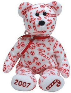 Ty Beanie Babies Candy Canes Bear White (Hallmark Exclusive)