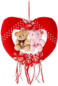 Tickles Cute Couple Teddy in Heart Ring - 23 cm