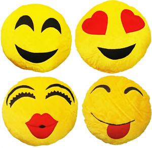 Gold Dust VKI513C Smiley Emoticon Decorative Cushion - 15 inch