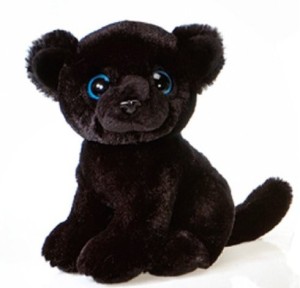 Fiesta Toys Sitting Black Panther with Big Eyes Plush Stuffed Animal Toy, 9