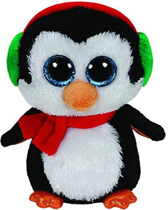 Ty Beanie Boos North The Penguin W/Earmuffs Medium Plush