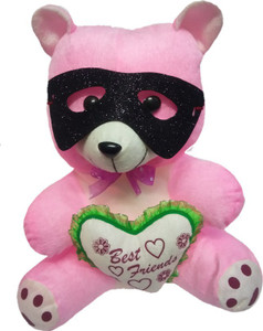 Aparshi Pinky teddybear with black mask stuffed soft toy - 45 cm