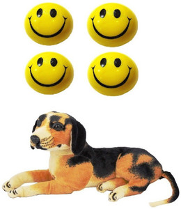 VRV Soft Smiley Face Balls and Dog Stuffed Animal 32cm - 18 cm