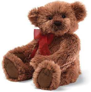 Gund Christmas Vache Bear With Red Ribbon 17