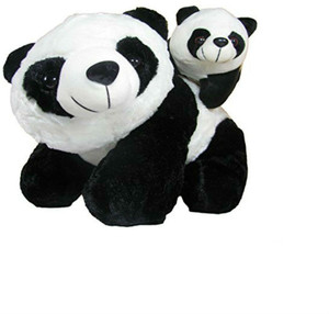 Creative India Exports Black Mother Panda With Baby Stuffed Soft Plush Toy - 40 cm