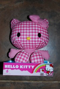 Hello Kitty Rare Pink & White Check Plush 10