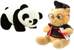VRV Adorable Soft Panda and Musical Cute Scholar Teddy Bear - 20 cm