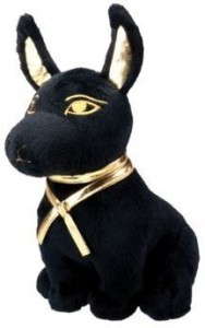 Bundle of Joy Egyptian Smaller Black and Gold Anubis Jackal Dog Egyptian Stuffed Plush Doll...  - 24 inch