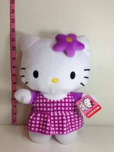 Hello Kitty Plush Doll Purple Star Bow W/ Pattern Dress