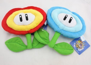 Super Mario Brothers 1 Set Of Super Mario Bros Fire Flower & Ice Flower Plush
