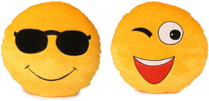 Deals India Deals India Soft COOL Dude Smiley and Wink Smiley Cushion - 35 cm(smiley2&4) Set of 2 - 35 cm