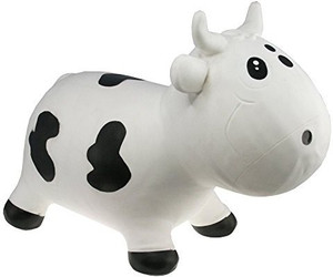 kidzz farm Jumping Animals - Bella the Cow - White - 20 inch