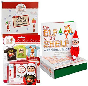 The Elf on the Shelf Blue Eyed Girl with Official 3pc T-Shirt Outfit Collection - Direct From North Pole in Limited Edition Santa Gift Box - 20 inch
