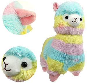 KSB 14'' Rainbow Plush Alpaca,Cute Plush Animals Dolls