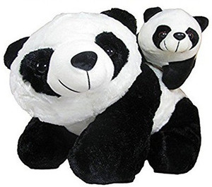 SHOP24HOME Mother Panda with Baby Panda Soft Toy 50cm - 50 cm
