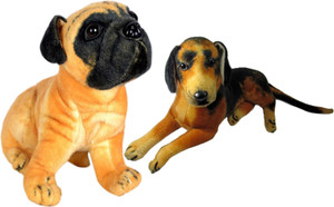 Alexus Pug Dog And Sitting Dog - 32 cm