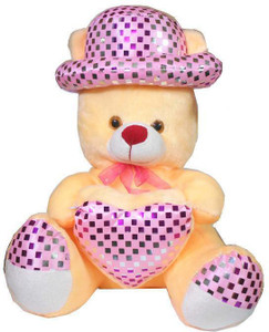 MYBUDDY sweet soft teddy in hat with heart - 52 cm
