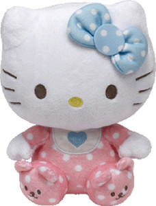 Jungly World HELLO KITTY - pink baby w/rattle - 6 inch
