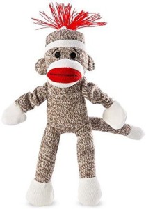 Plow & Hearth Sock Monkey Flying Screaming Slingshot Toy  - 20 inch