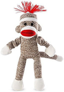 Plow & Hearth Sock Monkey Flying Screaming Slingshot Toy - 20 inch