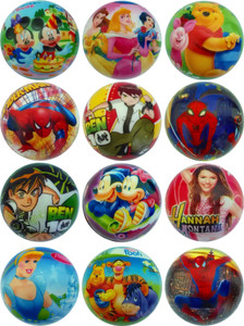 Lolprint Cartoon Characters Soft Ball - Pack of 12 - 4 inch
