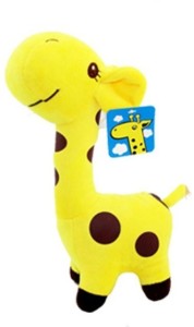 Kuhu Creations Cute Giraffe Soft Plush Animal Dolls for Kids play and Gift  - 18 cm