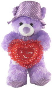 Tickles Cap Teddy With I Love You Heart - 45 cm