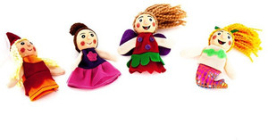 Kuhu Creations Mermaid Finger Puppet 4pcs - 7 cm