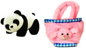 Deals India Panda Soft Toy (26 cm) and Teddy bag(30 cm) combo  - 26 cm