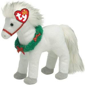 Ty Sleighride White Horse With Wreath
