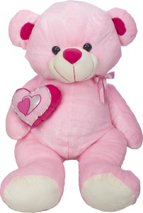 Sana Nancy Bear With Heart Pink  - 70 cm