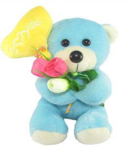 Tickles Adorable Teddy With Heart Balloon - 18 cm
