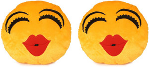 Deals India Deals India Kiss Smiley Cushion - 35 cm(smiley3&3)Set of 2 - 35 cm