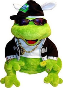 Gemmy Frogz Rock It Rap It Ribbit Hip Hop Plush Frog Moves