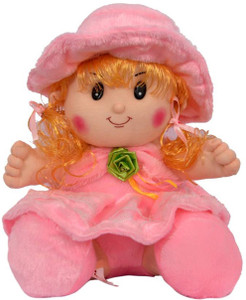 FunnyLand Magic Doll Pink With Green Ribbon Flower 30cm - 30 cm
