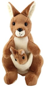 MGPLifestyle MGP Creation Kangaroo with baby in Pouch soft toy - Brown(40Cm)  - 33 cm