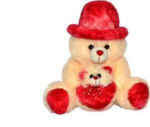 Joey Toys Cap Teddy With Baby  - 14 inch