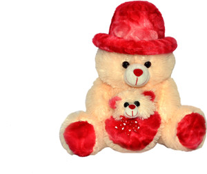 Joey Toys Cap Teddy With Baby - 14 inch