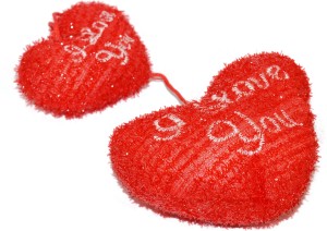 Toyzstation Hanging I Love You Heart Pair Red Color Soft Pillow For Valentine  - 18 cm