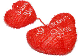 Toyzstation Hanging I Love You Heart Pair Red Color Soft Pillow For Valentine - 18 cm