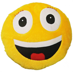 Gold Dust VKI7 Smiley Emoticon Decorative Cushion - 15 inch