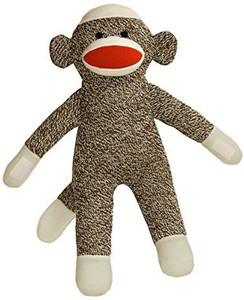 Aurora World 12 Inch Brown Sock Monkey with Velcro Hands - 20 inch