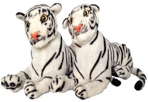 Chinmayi Cute White Tiger Combo - 32 cm