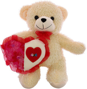 DealBindaas Skoda Bear with Heart Valentine Stuff Soft Toy - 30 cm