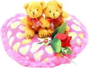 Tickles Couple Sitting Beautiful Pink Heart - 32 cm