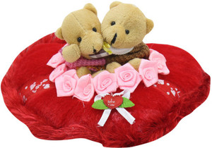 Tickles Heart With Beautiful Couple Teddy - 22 cm