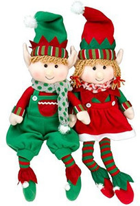 SCS Direct Elf Plush Christmas Stuffed Toys- 12