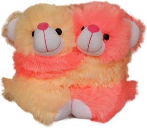 Funtastik Pink and Cream Hugging Teddy Bears - 20 cm